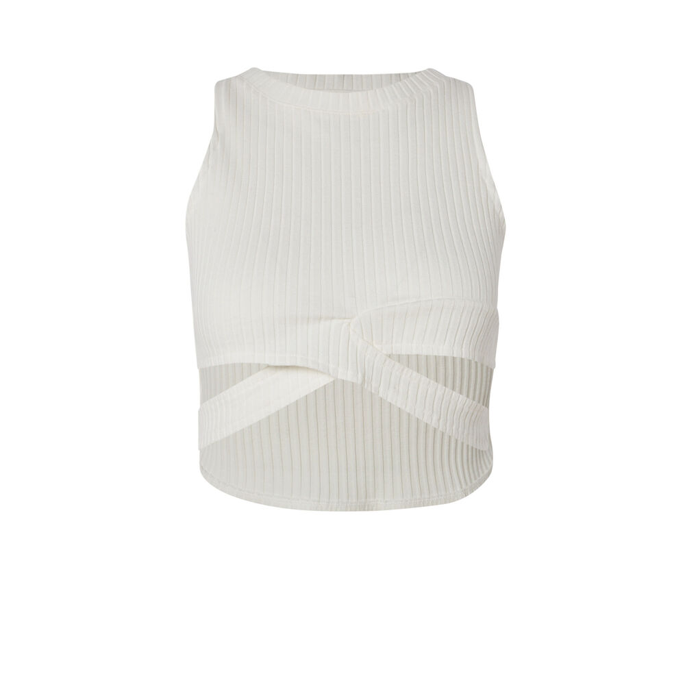 Crop top effet croisé - blanc blanc.