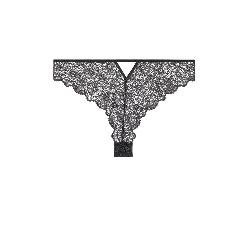Tanga en dentelle blackjackiz noir.