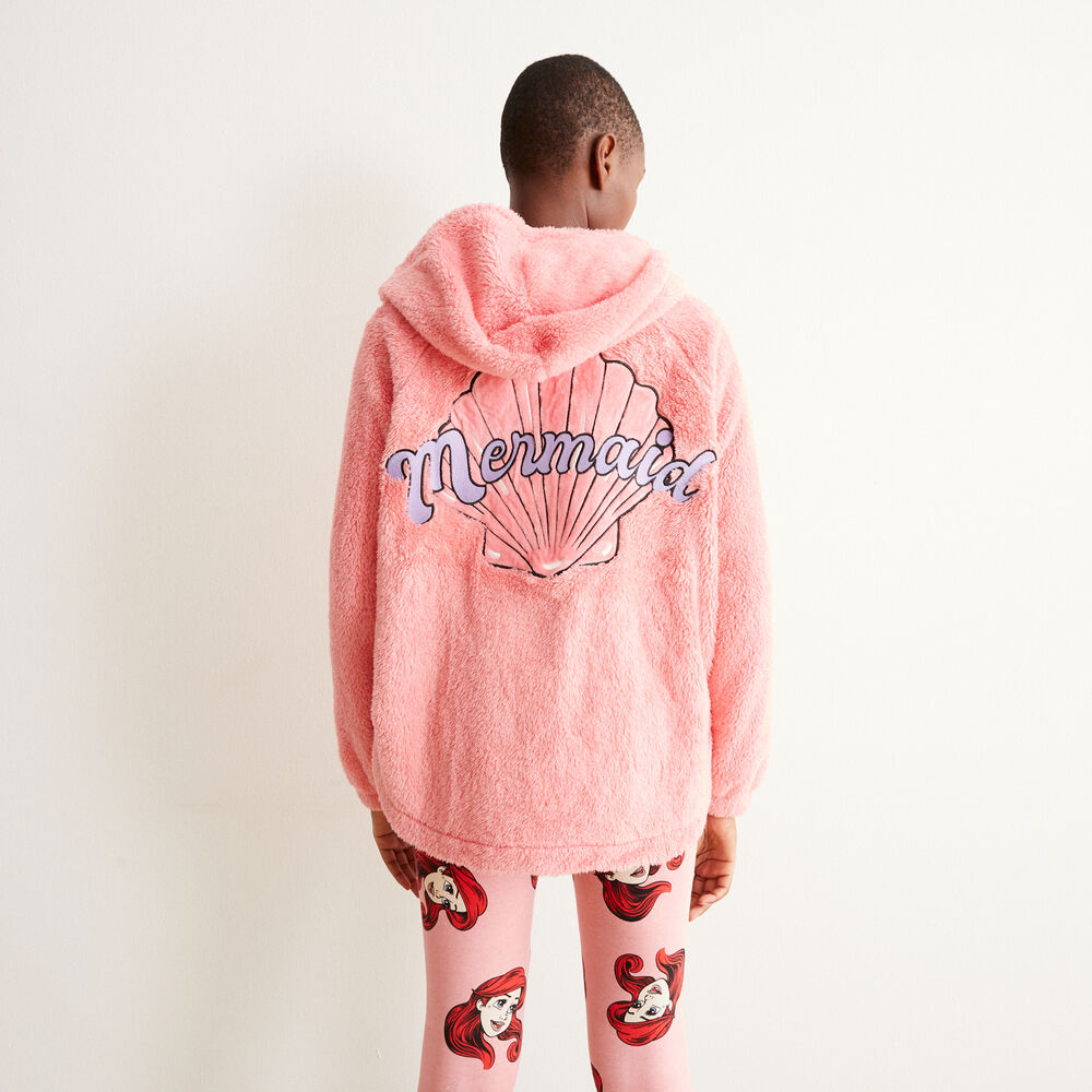 Polaire zippée à imprimé mermaid - rose rose.