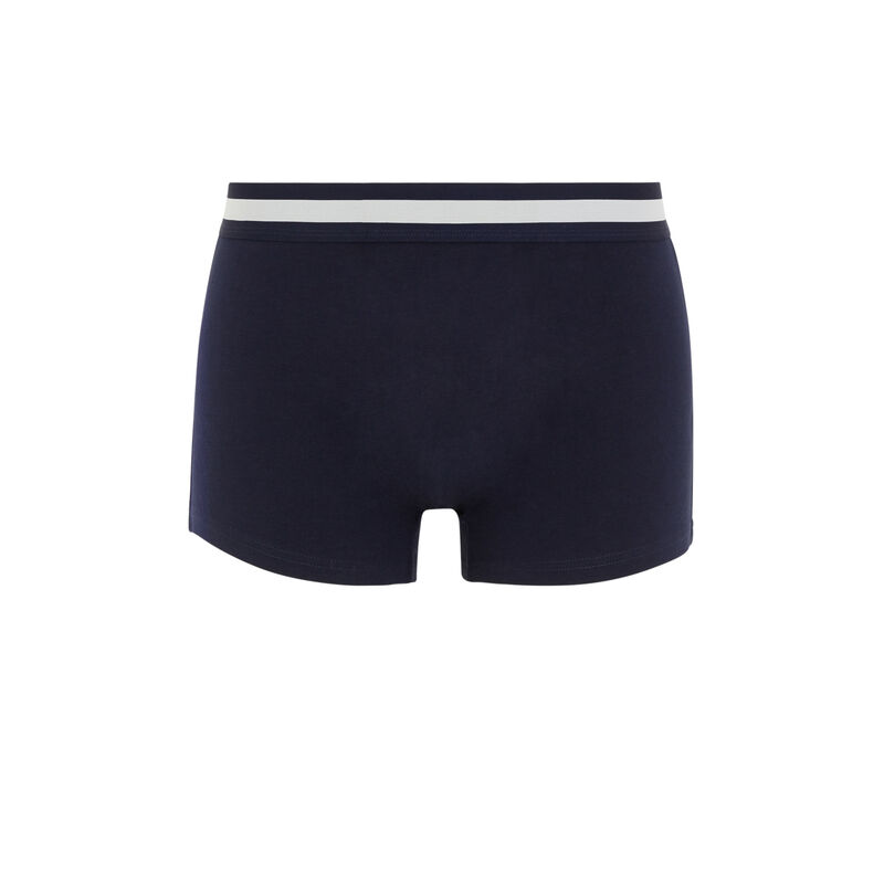 Boxer en coton uni - bleu marine Boxer en coton uni - bleu marine;