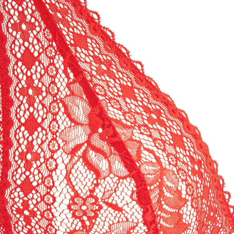 Brassière sans armatures en dentelle thrilliz rouge.