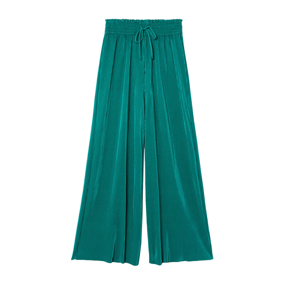 Pantalon plissé à élastique froncé - vert vert.