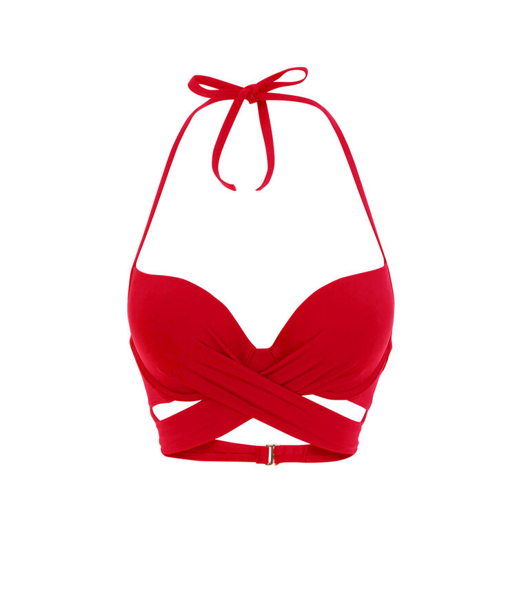 Haut de maillot de bain rouge fusioniz rouge.