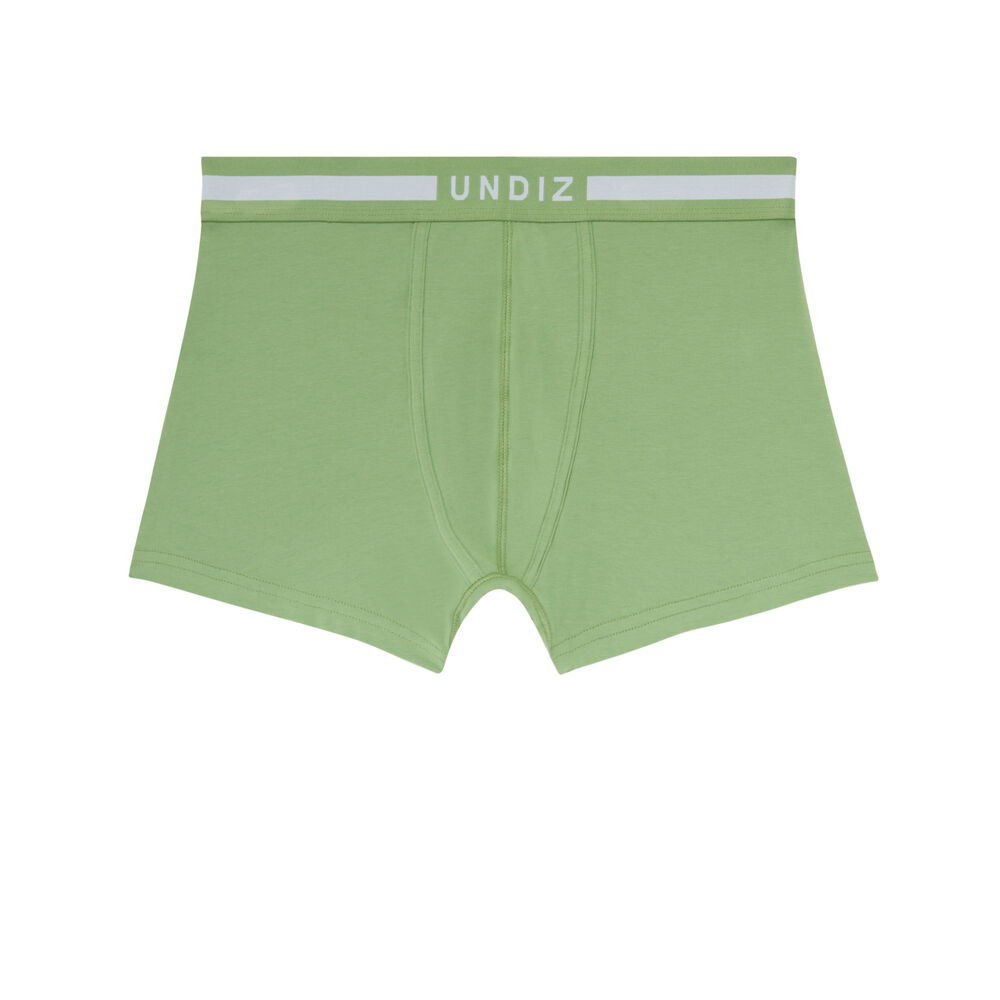 Boxer uni en coton - vert vert.