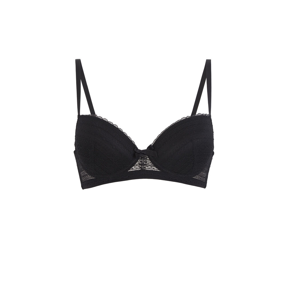 Soutien-gorge ampliforme dentelle - noir noir.