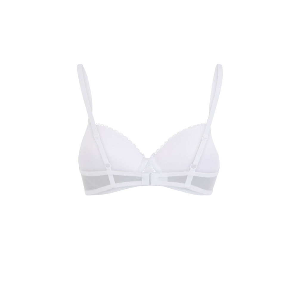 Soutien-gorge ampli en dentelle détail nœud - blanc blanc.