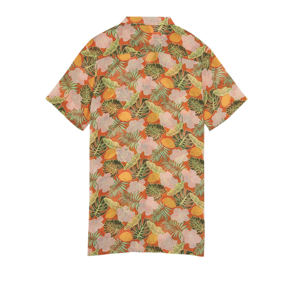 Chemise de plage imprimé tropical - orange orange.