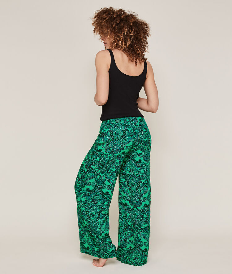 Pantalon large imprimé bandana - vert vert.