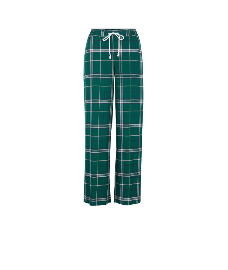 Pantalon à carreaux caromiz vert.