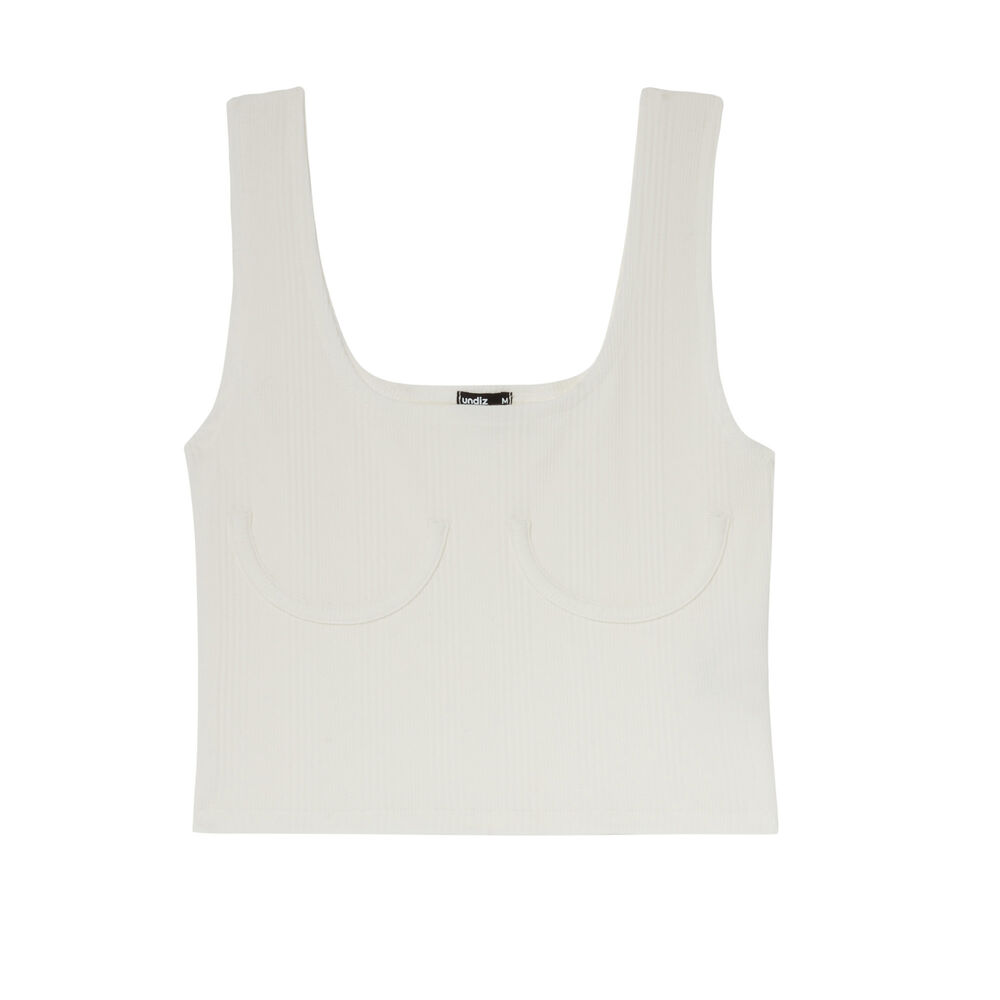 Débardeur côtelé à armatures - blanc blanc.