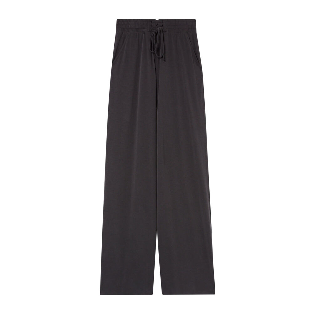 Pantalon large effet peau de pêche - noir noir.