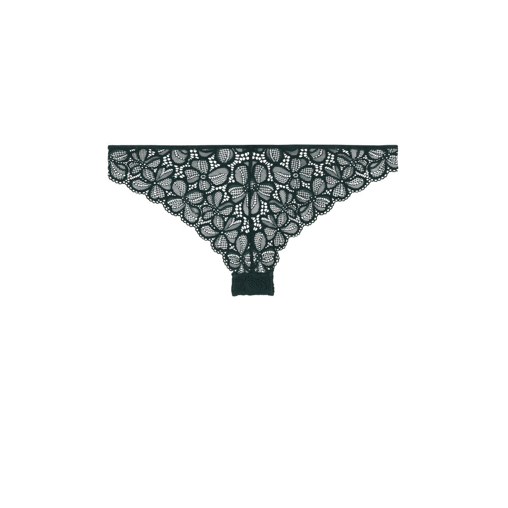 Tanga à nœud en dentelle - vert vert.