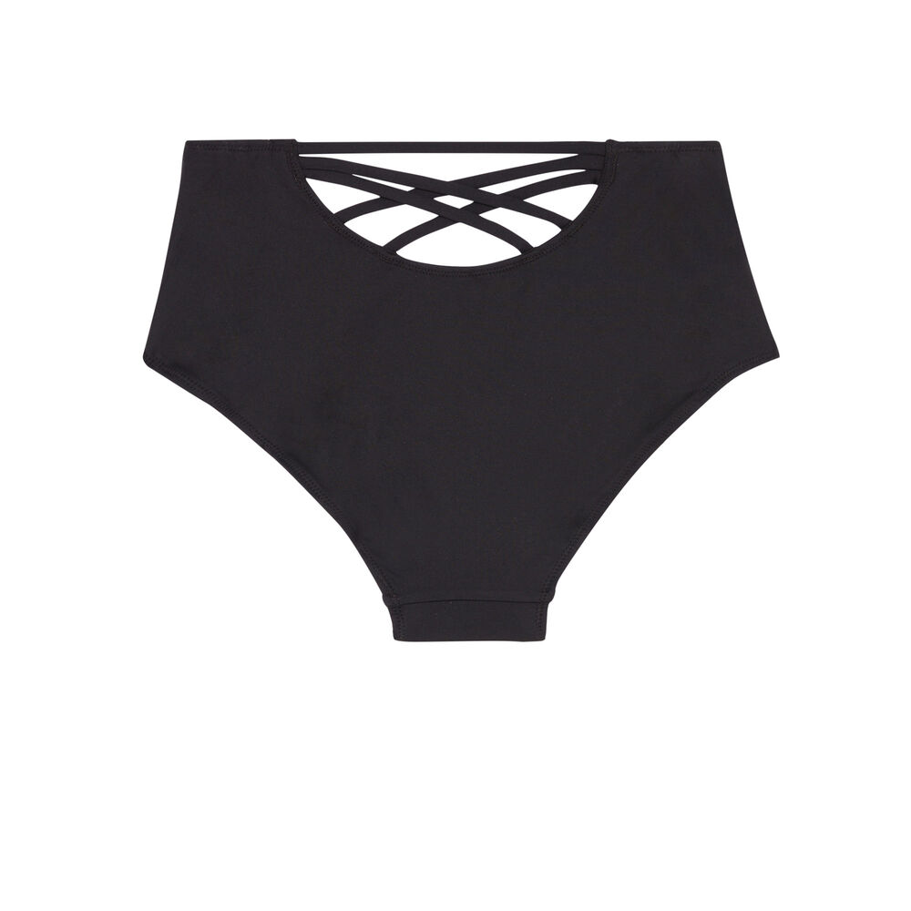 Bas de maillot culotte taille haute - noir noir.