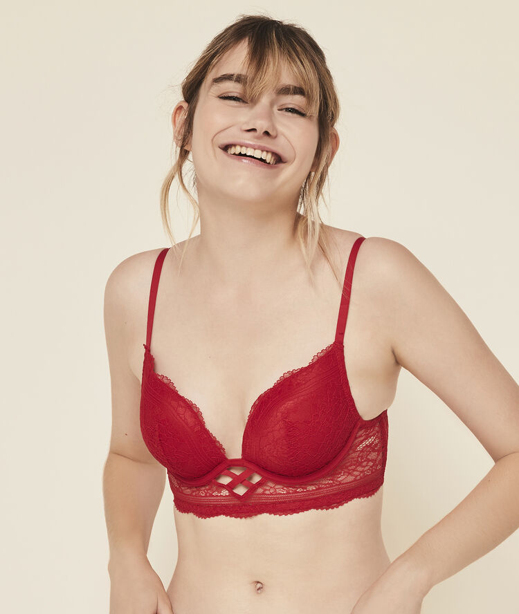 Soutien-gorge v push dentelle everydayiz rouge.