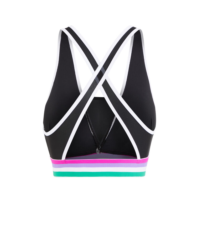 Brassière sport uni croisée au dos polasportiz noir.