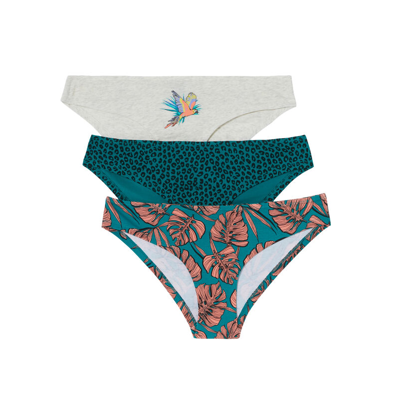 lot de 3 culottes tropical - vert lot de 3 culottes tropical - vert;