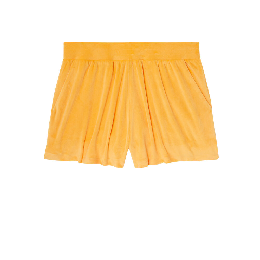 Short en velours uni - orange orange.