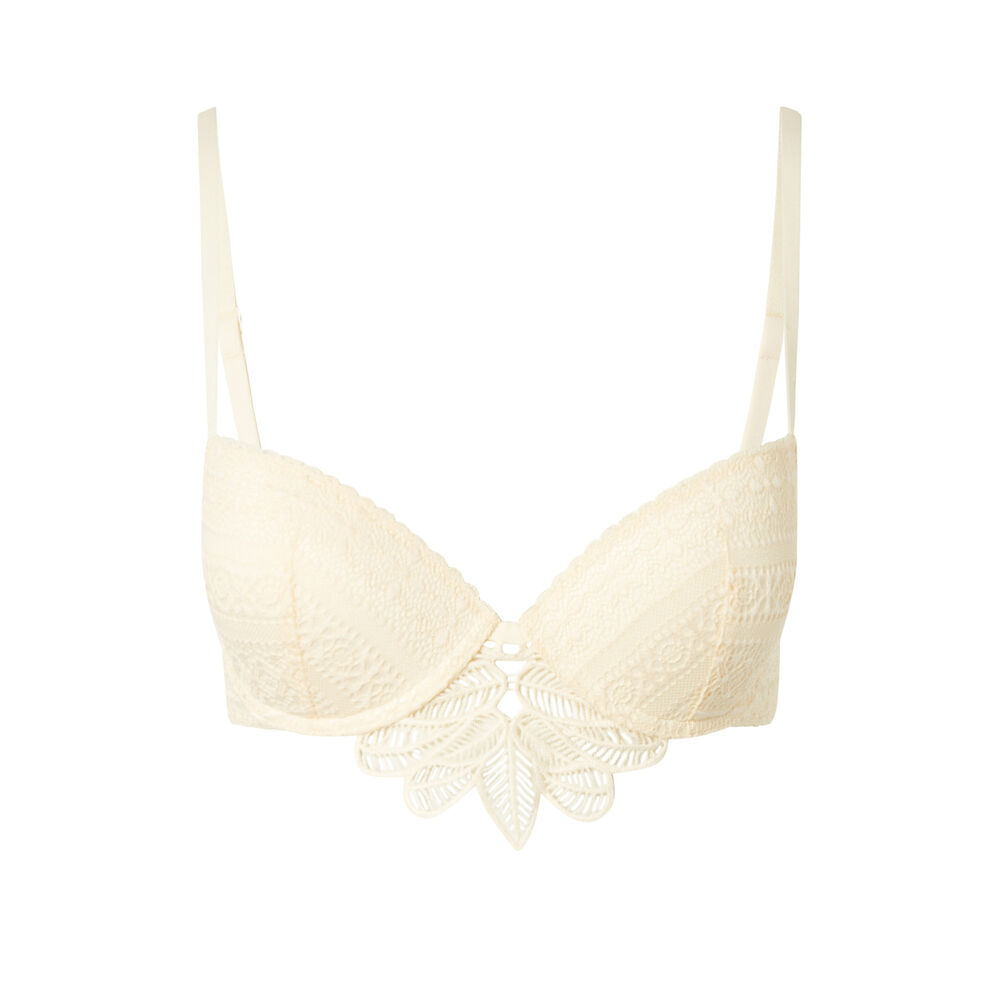 Soutien-gorge push-up dentelle - écru ecru.