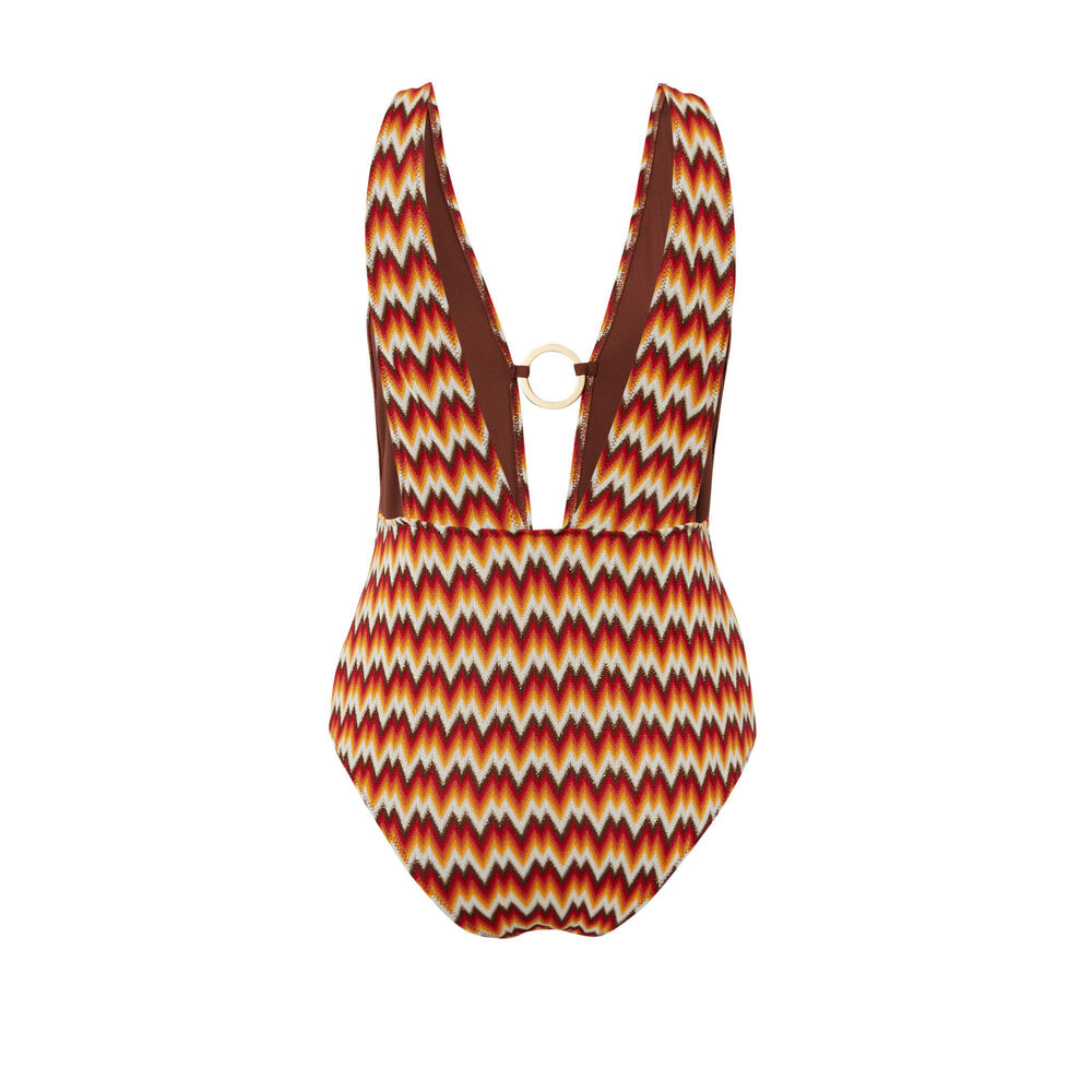 Maillot de bain 1 pièce crochet - multicolor orange.