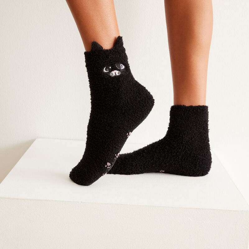 Chaussettes Chaton Mignon Noir Noir Undiz