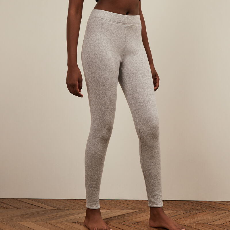legging en molleton - gris chiné legging en molleton - gris chiné;