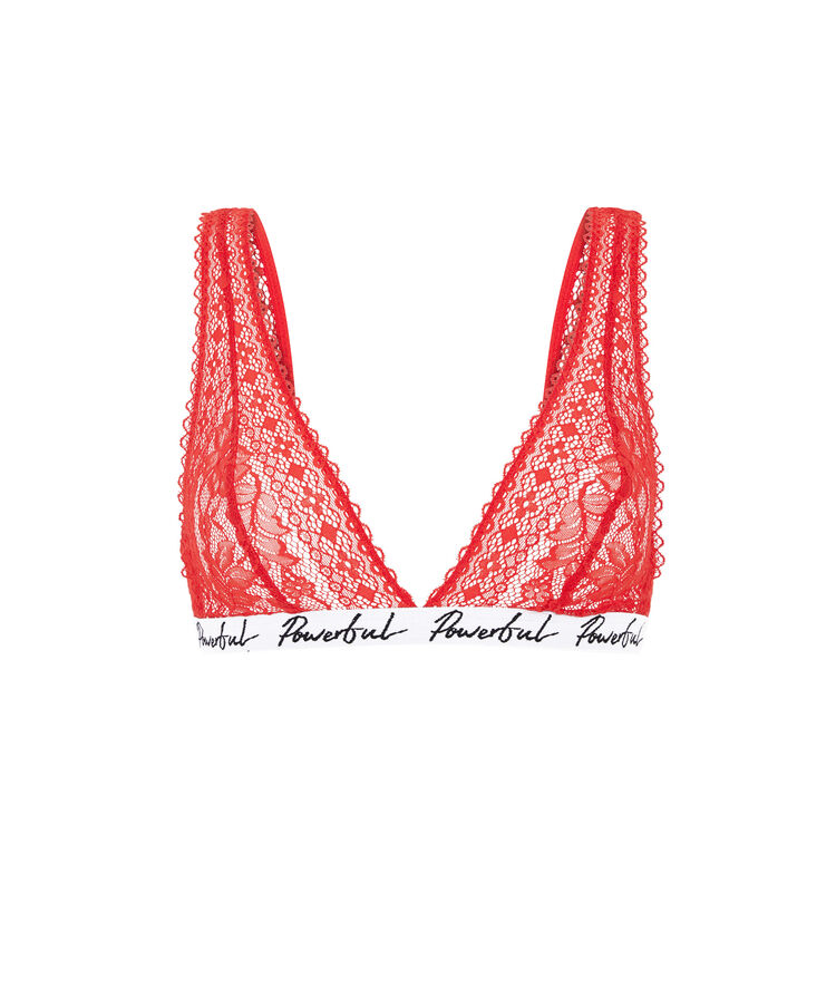 Brassière sans armatures en dentelle thrilliz rouge.