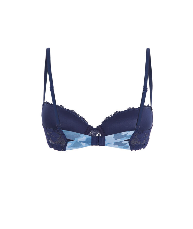 Soutien-gorge ampli dentelle detail camo coloramadiz bleu marine.