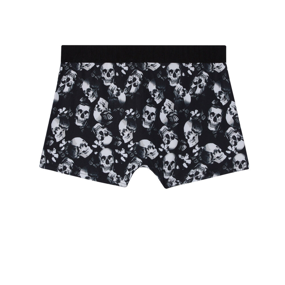 Boxer à imprimé tête de mort - noir noir.