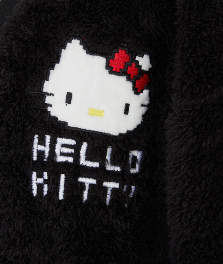 Veste polaire broderie hello kitty polakittiz noir.
