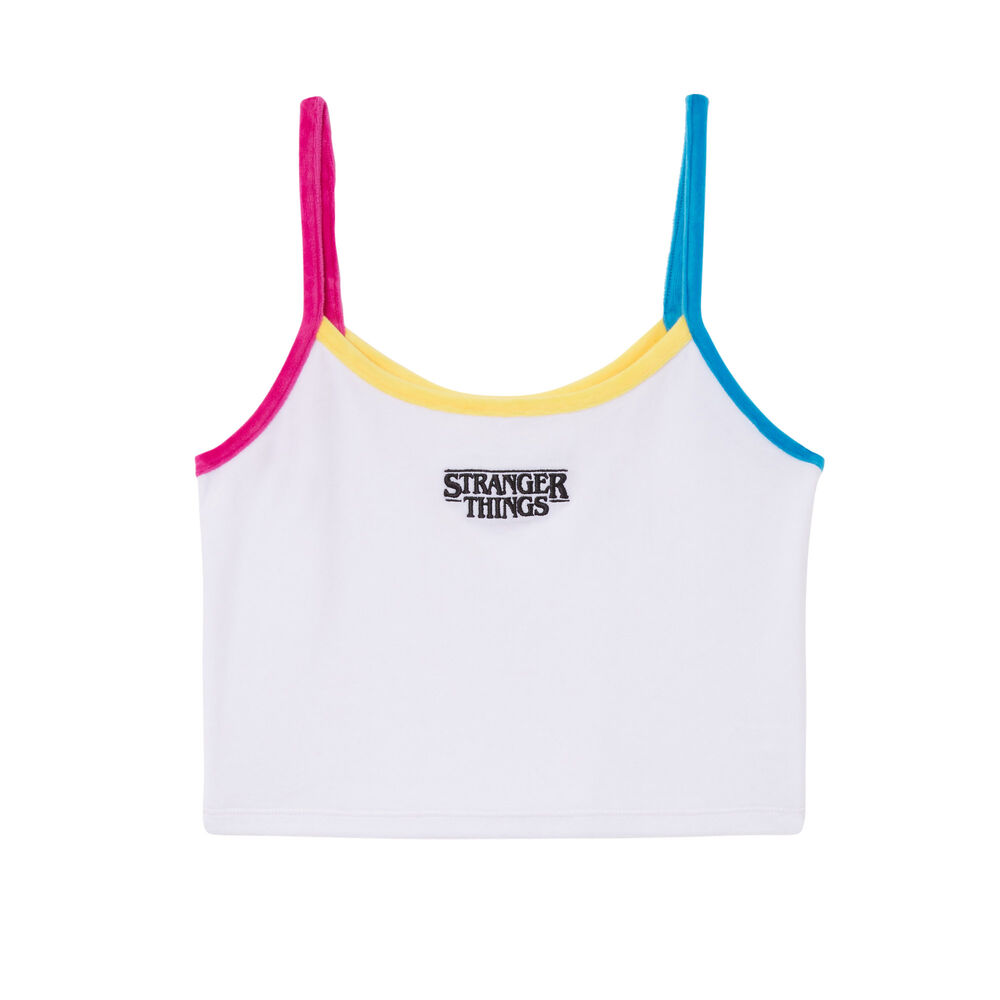 Crop top stranger things - blanc blanc.