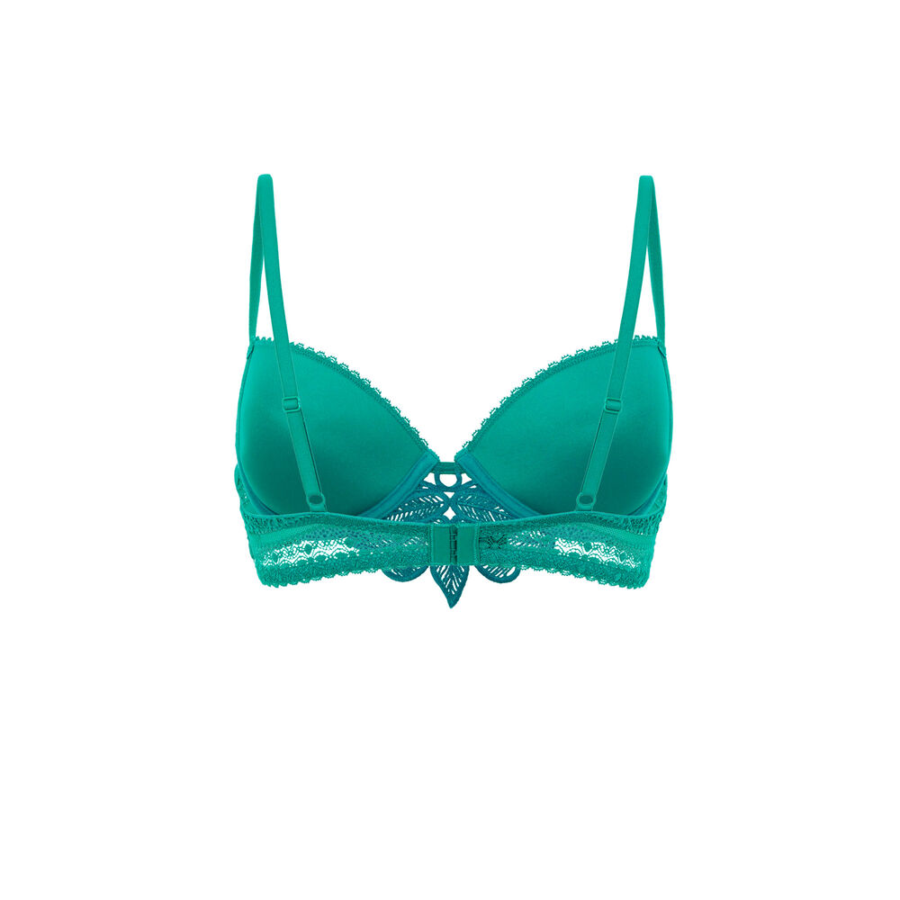 Soutien-gorge push-up en dentelle - vert vert.