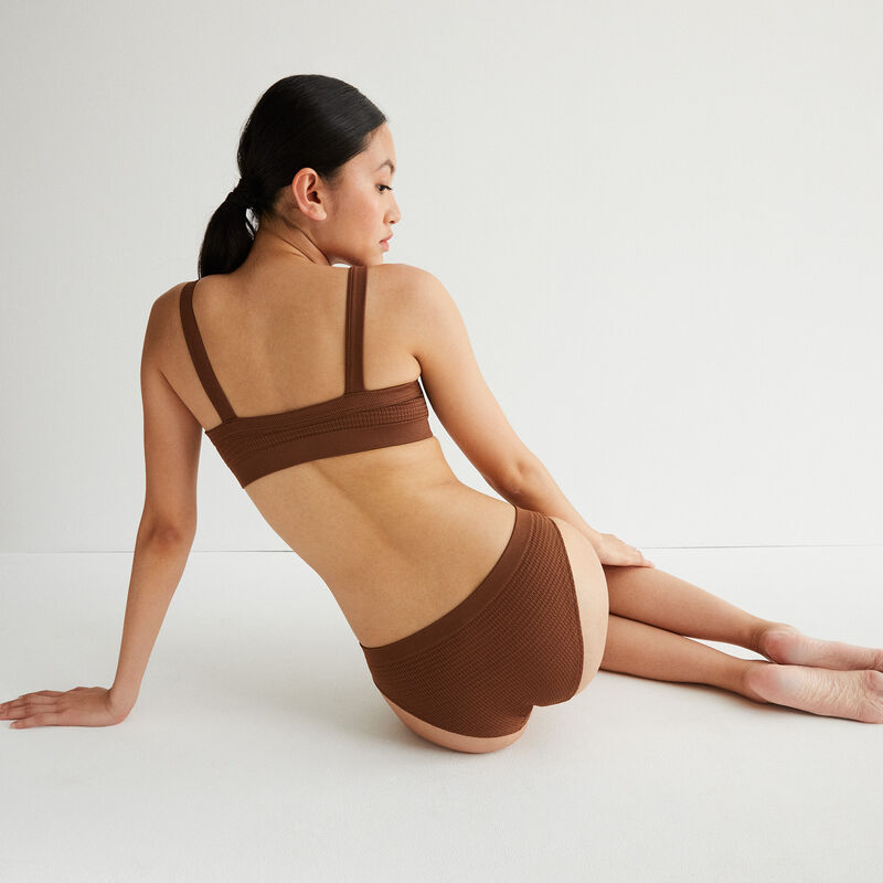 culotte effet gauffré détail bijou - marron culotte effet gauffré détail bijou - marron;