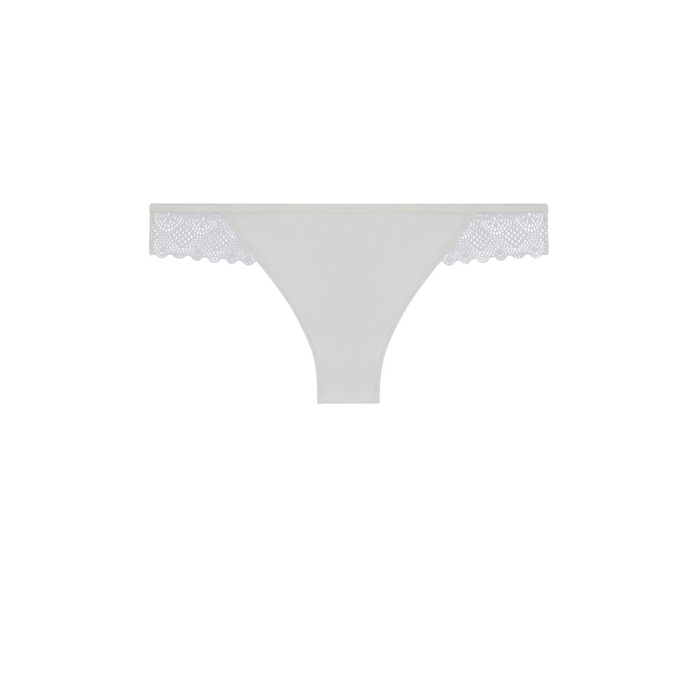 Tanga satiné - blanc cassé blanc.