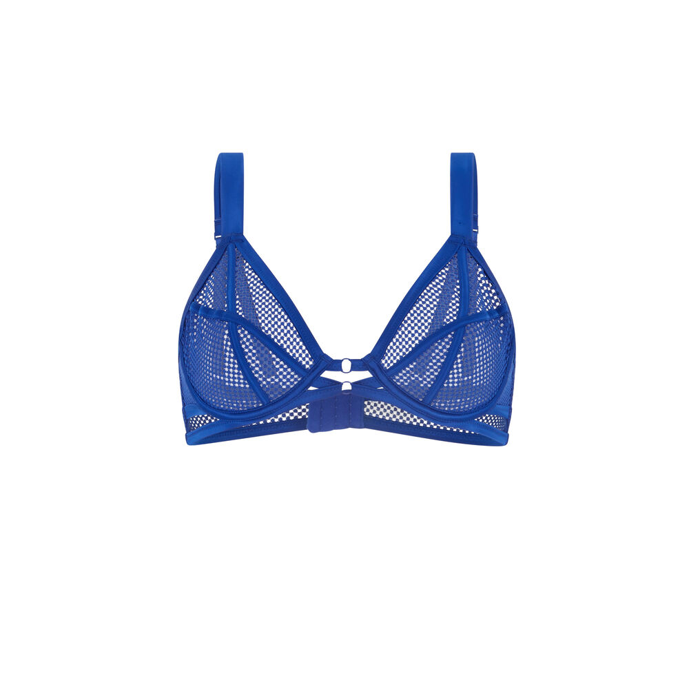 Soutien-gorge corbeille en tulle - bleu roi bleu.