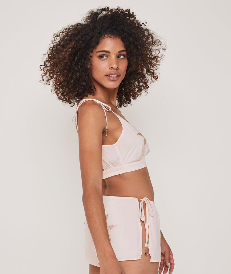 Short satiné print étoiles satistarsiz vanille.