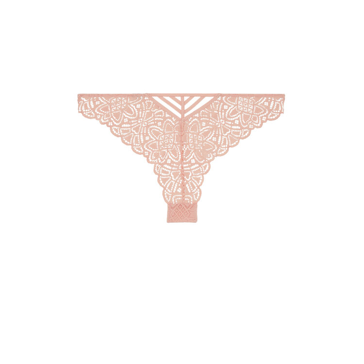 Tanga dentelle marceliz rose poudré.