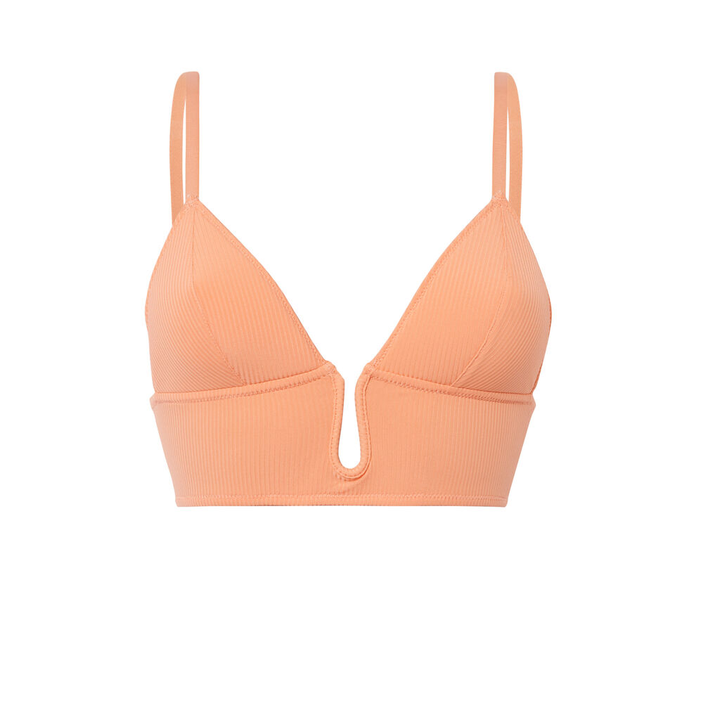Soutien-gorge triangle sans armature à détail décolleté - rouge rouge.