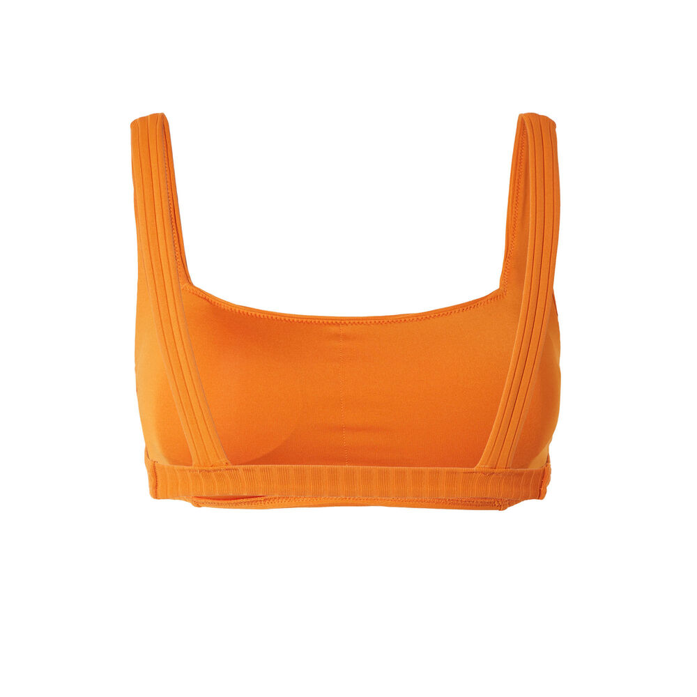 Haut de maillot brassière imprimé hawaïen - orange orange.