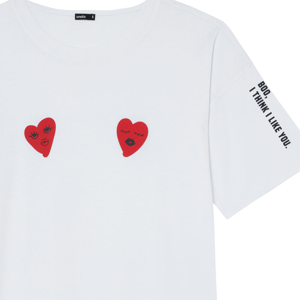 Tunique motifs mood coeurs - blanc blanc.