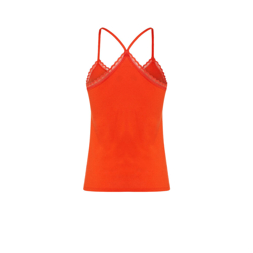 Top en jersey à fines bretelles - rouge rouge.