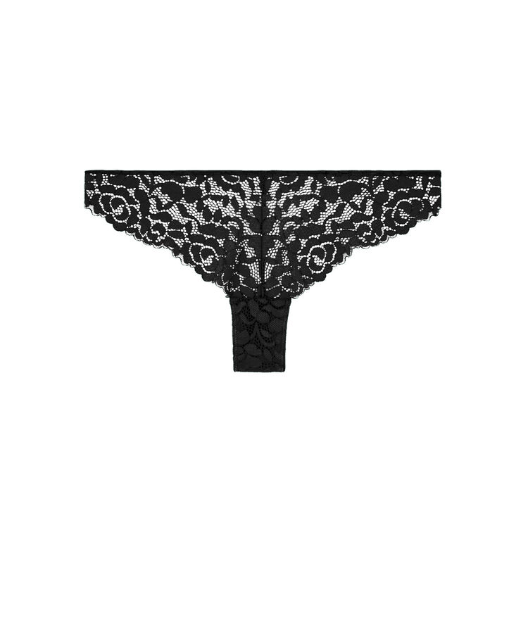 Tanga en dentelle luluiz noir.