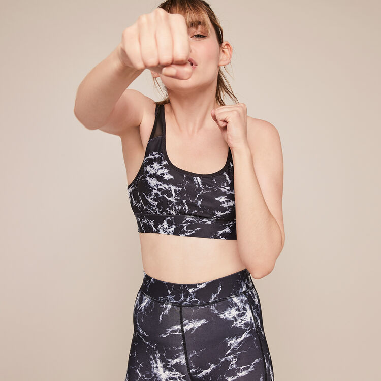 Legging sport imprimé marbre supermarbliz noir.