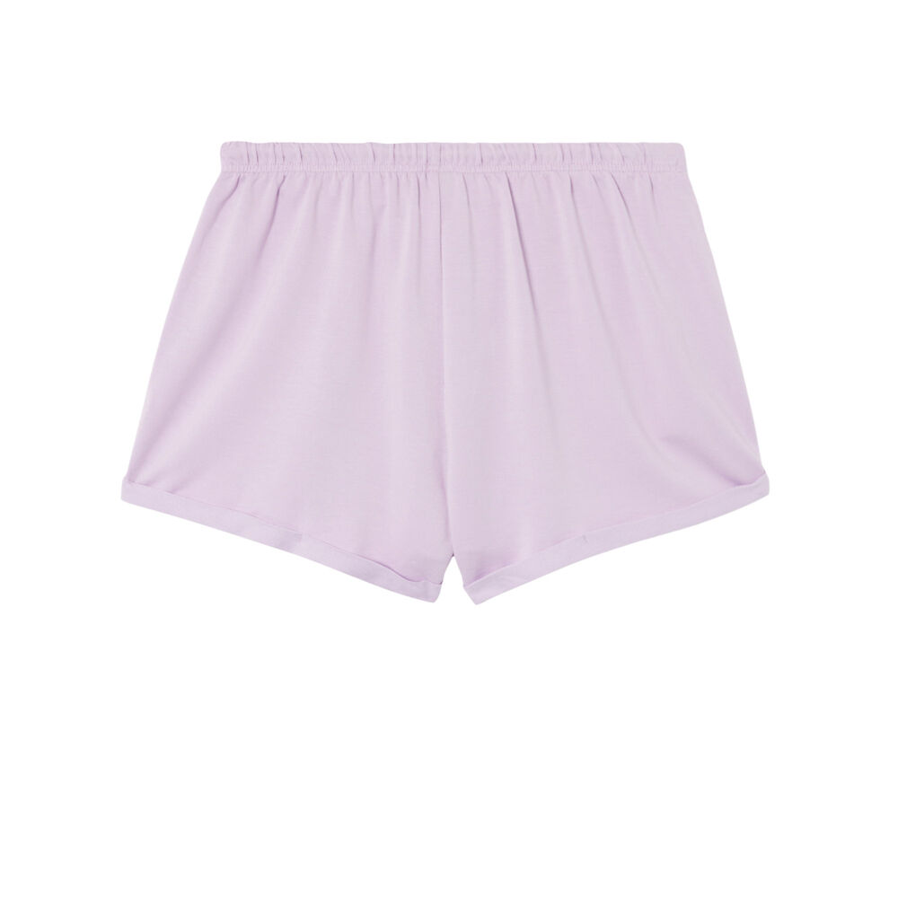 Short uni à détail cordon - lilas violet.