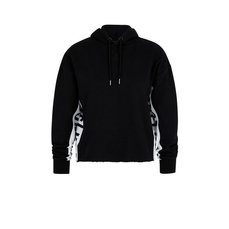 Sweat à capuche bandes sur le côté hellovibiz noir.