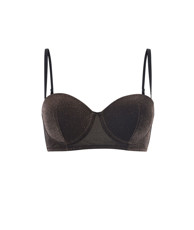 Soutien-gorge bustier ampliforme brillant partiz braiz marron.