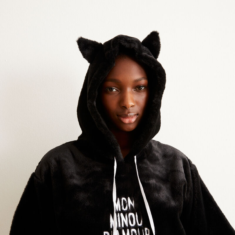 sweat polaire à message mon minou d'amour - noir sweat polaire à message mon minou d'amour - noir;