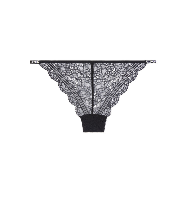 Culotte en dentelle détail banding - noir noir.