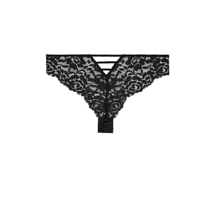 Tanga en dentelle luluiz noir.