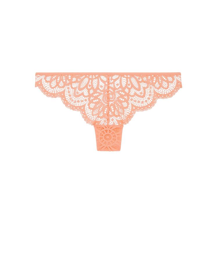 Tanga en dentelle détail bijou - rose poudré rose poudré.