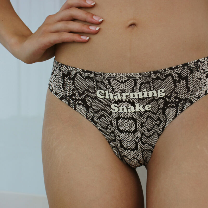 Tanga imprimé serpent - noir Tanga imprimé serpent - noir;